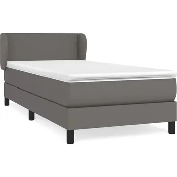 Postel Kontinentální postel šedá 203 x 83 x 78/88 cm s matrací 80 x 200 x 20 cm