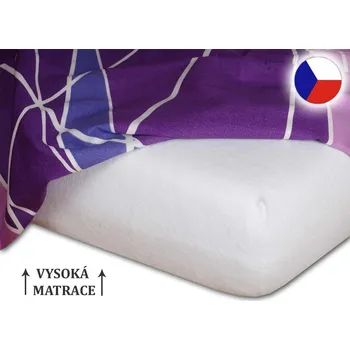 Froté prostěradlo na vysokou matraci 180x200 EXCLUSIVE Bílá