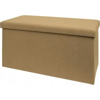 Taburet Čalouněná lavice s úložným prostorem Smukee 76 x 38 x 38 cm hnědá