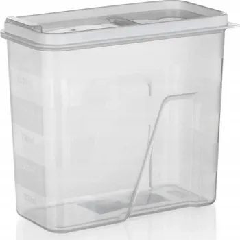 Dóza na potraviny Nádoba DÁVKOVAČ s odměrkou univerzální 1,5L Bílá