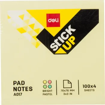 Samolepicí kartičky notes 76x76 mm 400 listů DELI pastelový mix barev