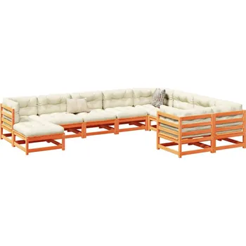 Zahradní lavice zahrada-XL 10dílná zahradní sedací souprava voskově hnědá masivní borovice 3299637