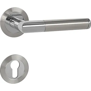 Dveřní kování MP KOVÁNÍ MPK - PRADO - R 3SM Provedení: PZ (vložkový zámek), Povrch: OC /BN - Chrom lesklý / broušená nerez