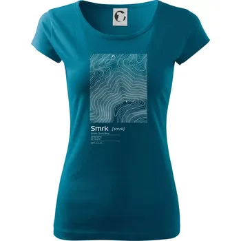 Dámské tričko Smrk - vrstevnice v obdélníku - Dámské triko Pure - S ( Petrolejová )