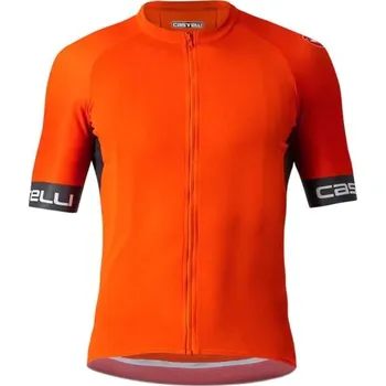 cyklistický dres Pánský cyklistický dres Castelli ENTRATA IV 3XL Oranžová, Černá, Bílá