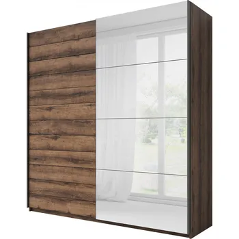 Šatní skříň MOB Benson Typ 76 (dub monastery + černá + zrcadlo)