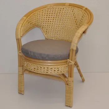 Křeslo Axin Trading Ratanové křeslo Kina medové s polstrem Polstr: Šedý melír