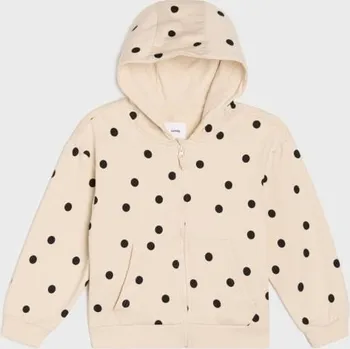 Dívčí mikina Sinsay - Oversize mikina na zip s kapucí - béžová - 582HN-02X - 582HN-02X-134