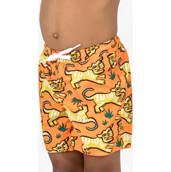 Pánské plavky DECATHLON Chlapecké surfařské kraťasy 100 5-6 LET ORANŽOVÁ