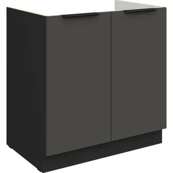 Kuchyňská skříňka Dřezová skříňka LUNARA - šířka 80 cm, grafit / černá