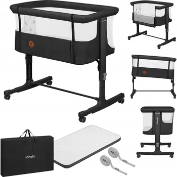 Dětská postýlka Łóżeczko dostawne volně stojící kolébka 3v1 Lionelo LO-AURORA GREY GRAPHITE
