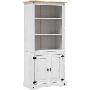 Komoda Mexická komoda Corona, světlé borovicové dřevo, bílá/hnědá, 80x40x170 cm