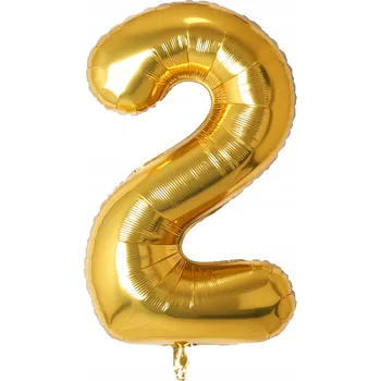 Balónek Fóliový balónek Číslice "2" zlatý 40 palců (100 cm)
