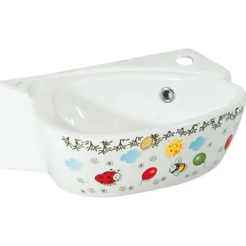 Umyvadlo Nástěnné asymetrické umyvadlo Creavit KID 39 cm bílé