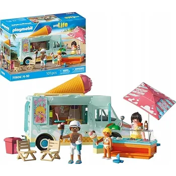Stavebnice Playmobil Playmobil 71904 Dodávka se zmrzlinou a surf shop