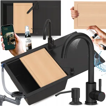 Granitový dřez Jednokomorový granitový dřez Sink Quality SINK1KDOL černý