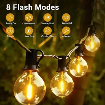 Venkovní osvětlení LED světelný řetěz G40 19m IP44 30+3 žárovek Teplá bílá Venkovní