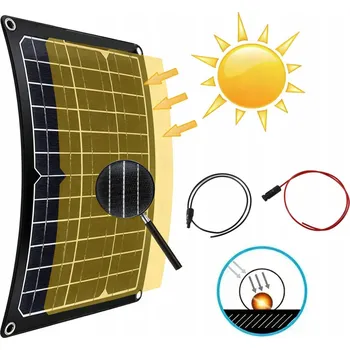 solární panel FOTOVOLTAICKÝ PANEL SOLÁRNÍ 100W ČERNÝ MONOKRYSTALICKÝ SOLÁRNÍ ČLÁNEK HALFCUT