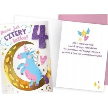 Obraz Přání k narozeninám DKP-038 - Číslice a jednorožec (4 roky)