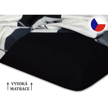 Prostěradlo Froté prostěradlo na vysokou matraci 180x200 EXCLUSIVE Černá