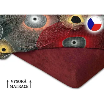 Prostěradlo Froté prostěradlo na vysokou matraci 180x200 EXCLUSIVE Bordó