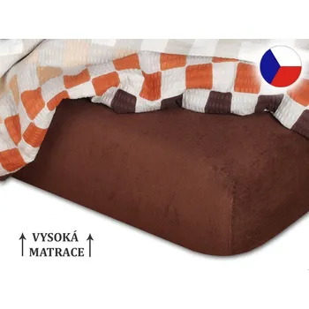 Froté prostěradlo na vysokou matraci 90x200 EXCLUSIVE Tmavě hnědá