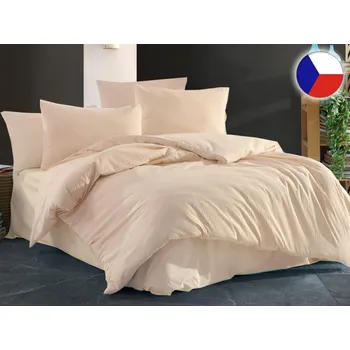 Krepové povlečení KOMFORT Jednobarevné béžové 2x 70x90, 240x220