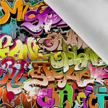 Zbytek - Látka softshell zimní city graffiti