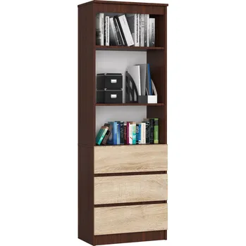 Policová skříň Akord Ravindra (wenge + dub sonoma)