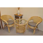 Axin Trading s.r.o. Ratanová sedací souprava Kina medová polstr šedý melír