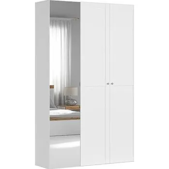 Šatní skříň Black Red White Flex 23 (bílá + šedá) (se zrcadlem)