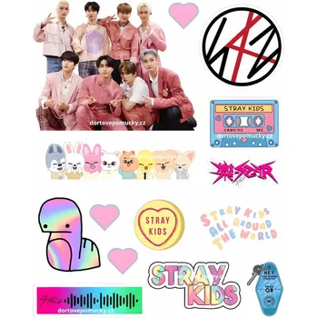 Jedlá dekorace na dort Stray kids č.4 - (jedlý papír nebo fondánový list) - Jedlý papír / Bez decor gelu