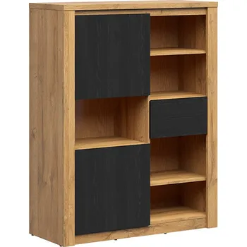 Black Red White Regál Regides 2 Dub velký/Dub černý