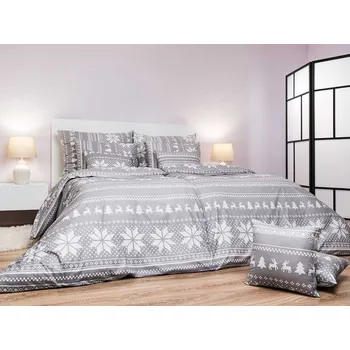 DADKA VRACOV Povlečení krep Sobi šedí 240x200, 2x 70x90 cm Varianta: Povlečení krep Sobi šedí 240x220, 2x 70x90 cm, Značka: Dadka