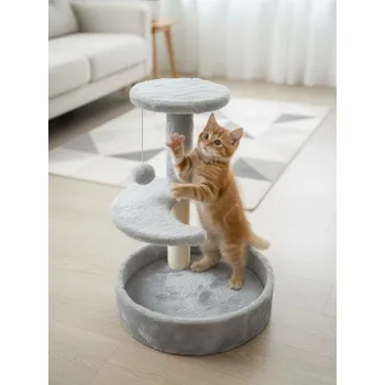 Sinsay - Víceúrovňové škrabadlo pro kočky s pelíškem a závěsnou hračkou - šedá - 074II-09X - 074II-09X-ONE