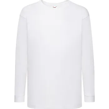 Dívčí tričko Fruit of the Loom Dětské triko s dlouhým rukávem 61-007-0 White 164