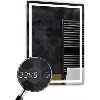 Zrcadlo Zrcadlo s LED 50x90 cm - Houston - Dotykové hodiny