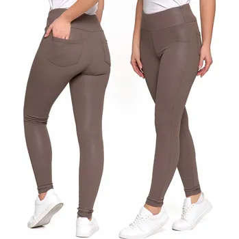 Dámské legíny Dámské legíny imitující kůži s vysokým pasem, módní a stylové MORAJ M