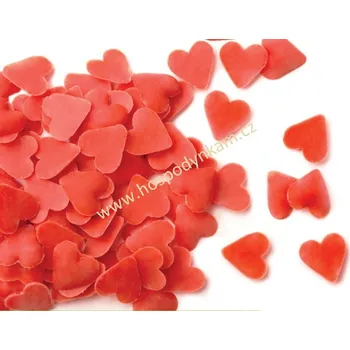 Jedlá dekorace na dort Čokoládová srdíčka červená 30g