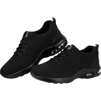 Pracovní obuv Pánské černé bezpečnostní boty s ocelovou špičkou, polobotky BOZP, pohodlná podrážka