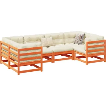 Zahradní lavice zahrada-XL 6dílná zahradní sedací souprava voskově hnědá masivní borovice 3299604