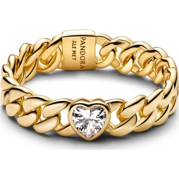 Oblečení a móda PANDORA pozlacený prsten Kubánský se srdcem 58