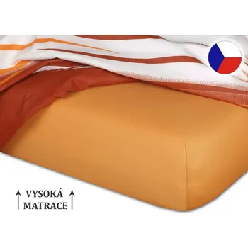 Jersey prostěradlo na vysokou matraci 180x200x25 EXCLUSIVE Karamel