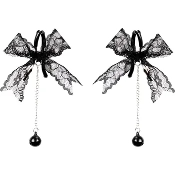 Rimba Bondage skřipce na bradavky s krajkovou ozdobou