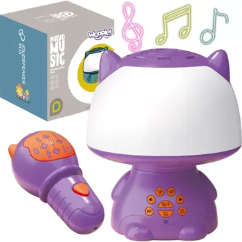 Bluetooth reproduktor Woopie Multifunkční RGB reproduktor Bluetooth Karaoke Hlasový modulátor SD karta AUX Fialová