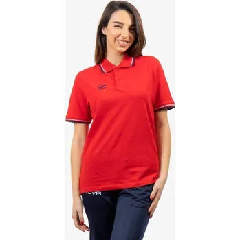 Pánské tričko GIVOVA Polo Givova Červené a Námořnické Modré - Sportovní a Prodyšné MODRÁ|ČERVENÁ