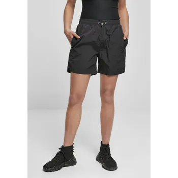 Ladies Crinkle Nylon Shorts - black 3XL