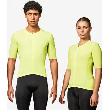 cyklistický dres VAN RYSEL Unisex letní dres na silniční cyklistiku s krátkým rukávem Racer 2 S ŽLUTÁ