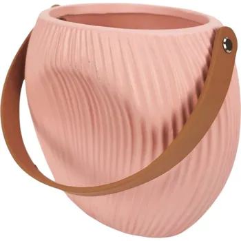 Váza Keramická dekorativní váza – růžová kabelka 18,3 × 11,5 × 16,8 cm