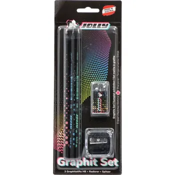 Grafitová tužka Sada tužek, guma a strouhátko 3 v 1 Jolly Next Gen